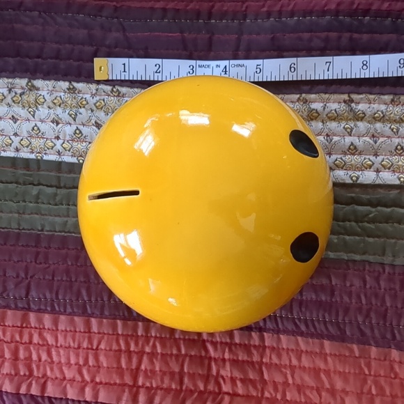 vintage McCOY Smiley Face coin bank heavy glazed ceramic removable bottom 10/10 - Picture 6 of 6